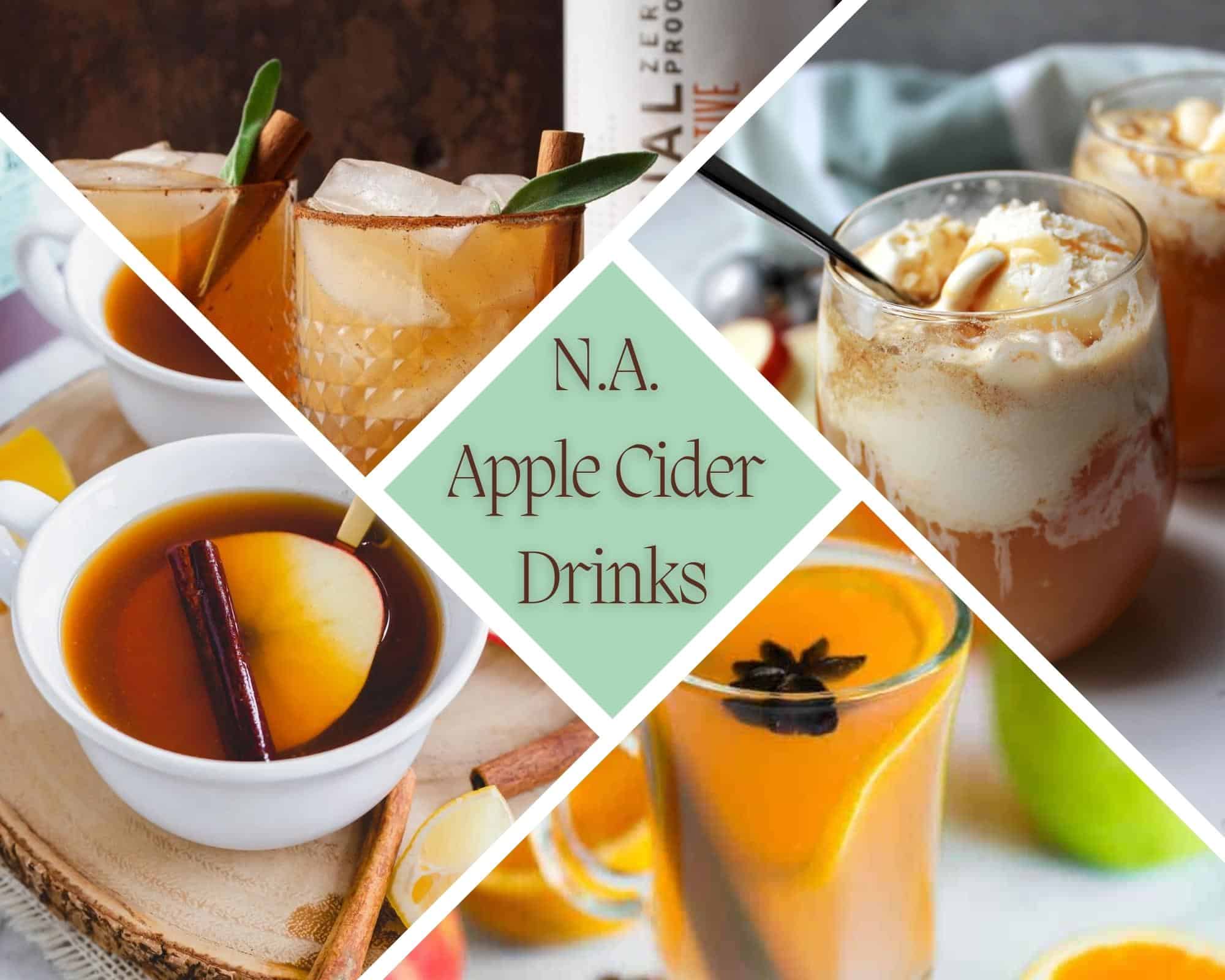 na apple cider drink photo collage.