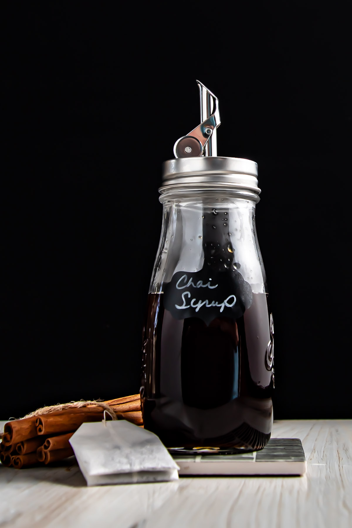 Bottle of chai tea syrup
