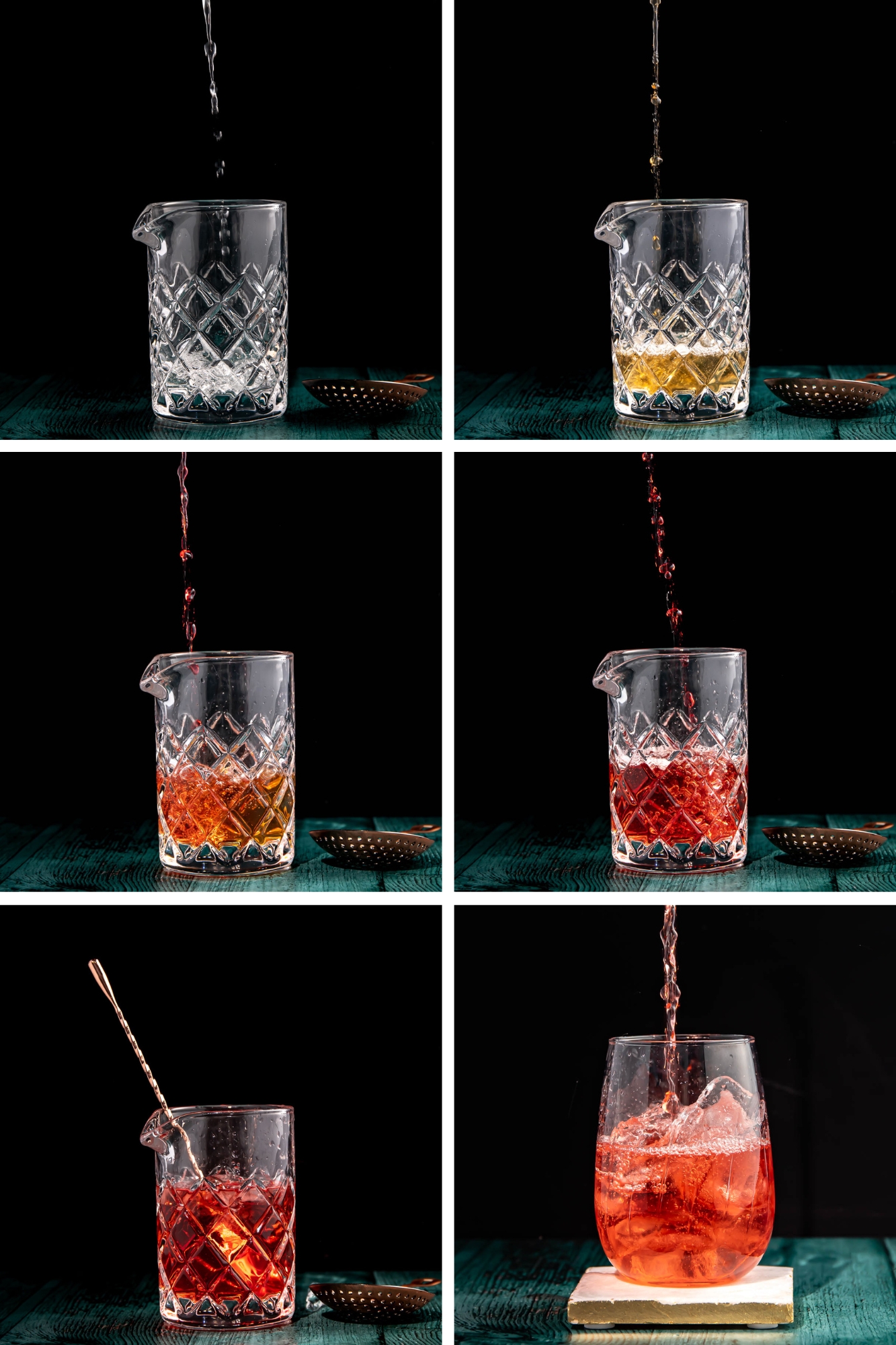 Process images for making a non alcoholic negroni