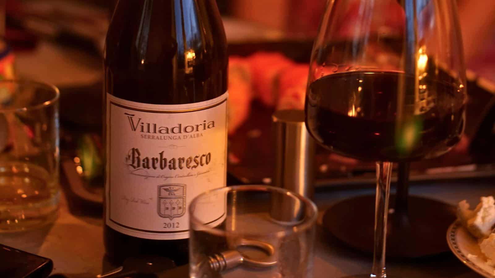 Bottle of Nebbiolo and wine glasses