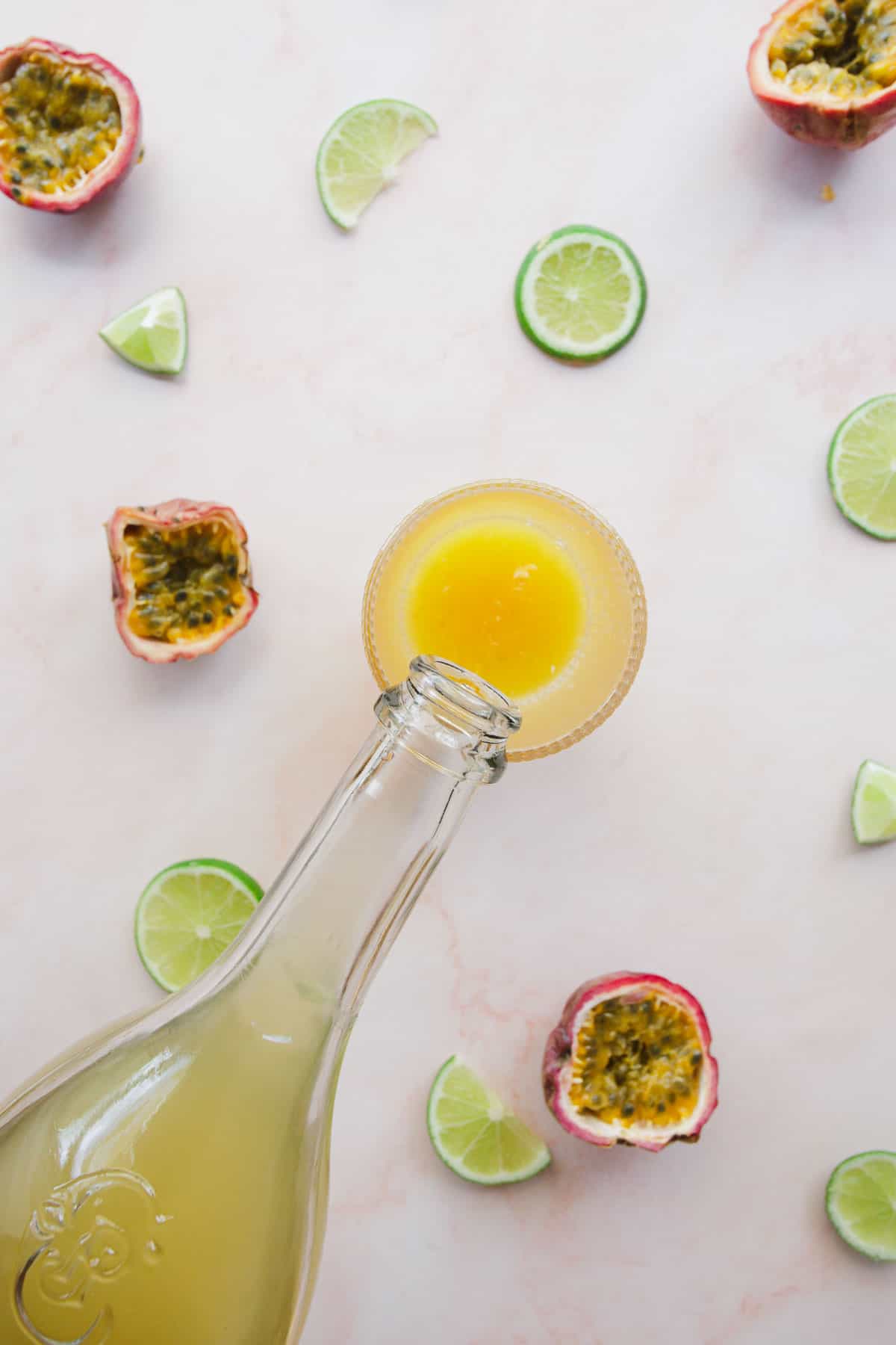 Pouring sparkling wine into glass