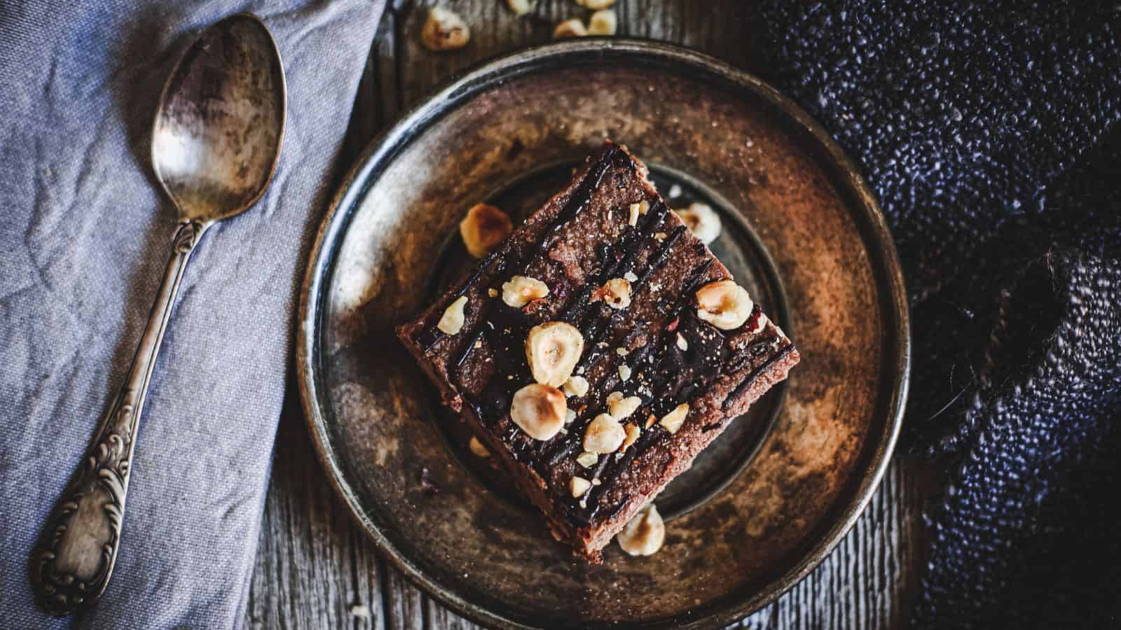 Close up on chocolate hazelnut bars.
