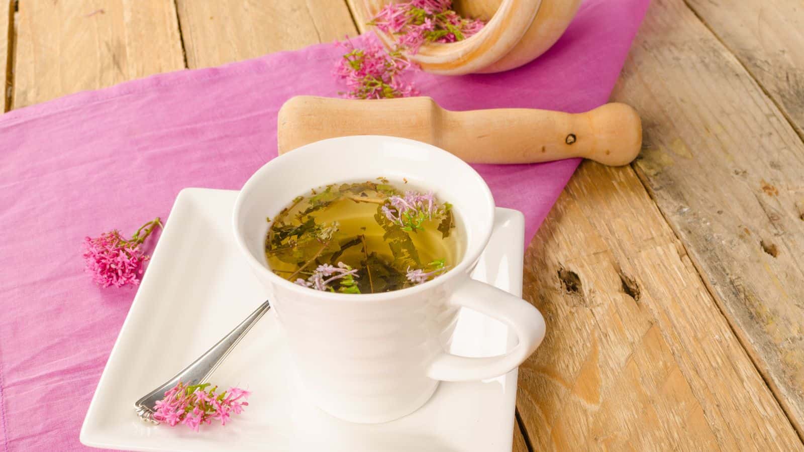 Cup of valerian root tea