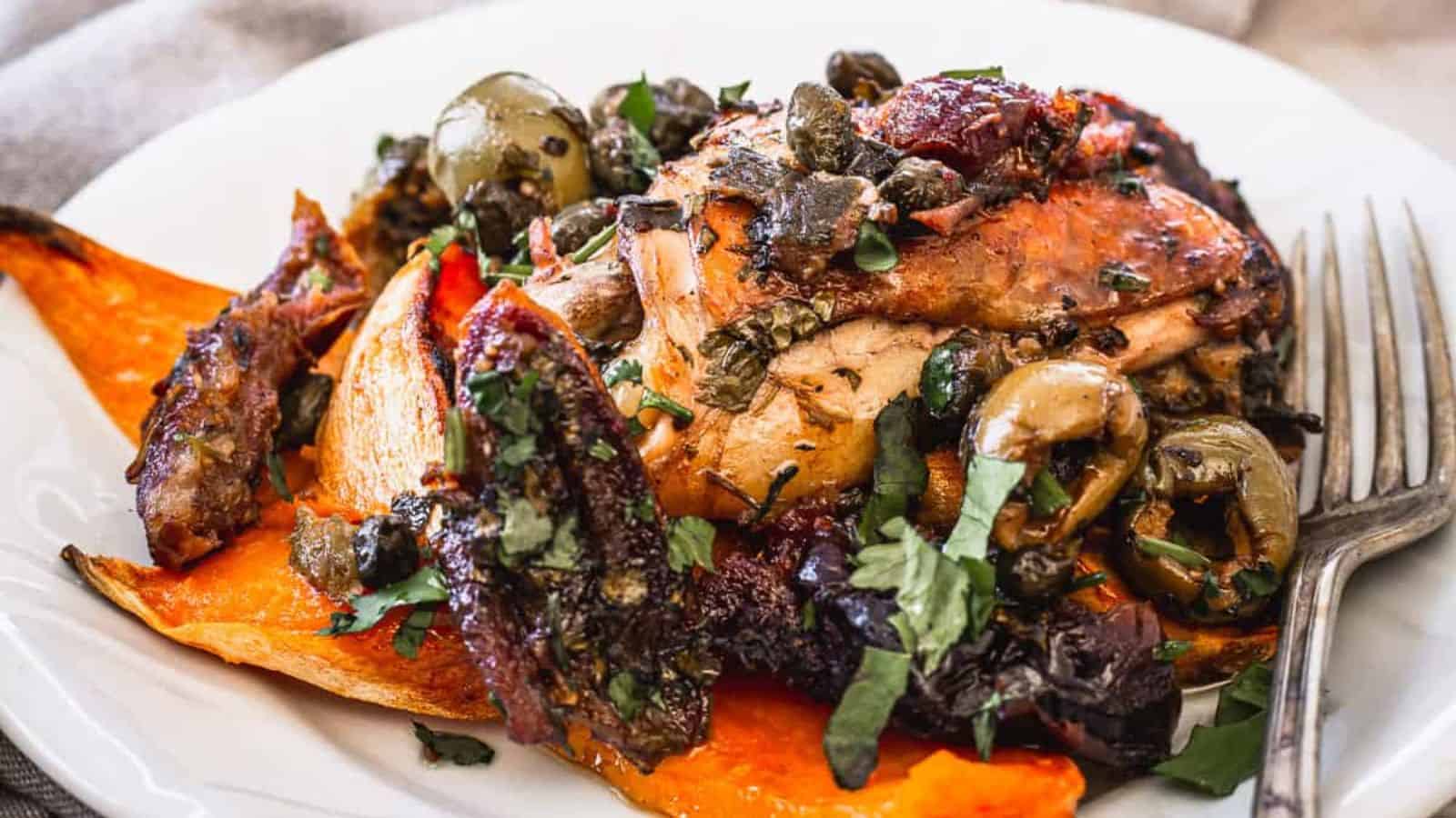Chicken and Date Casserole in a plate.