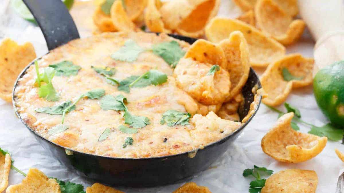 Fundido dip with chips.