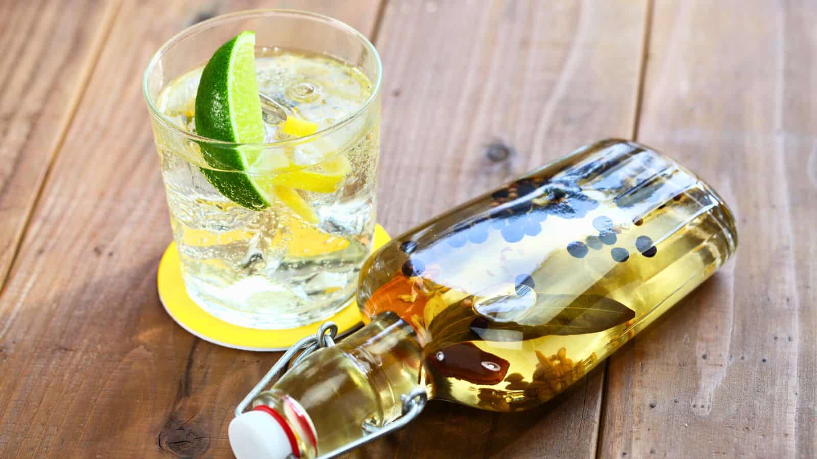 A glass of bathtub gin