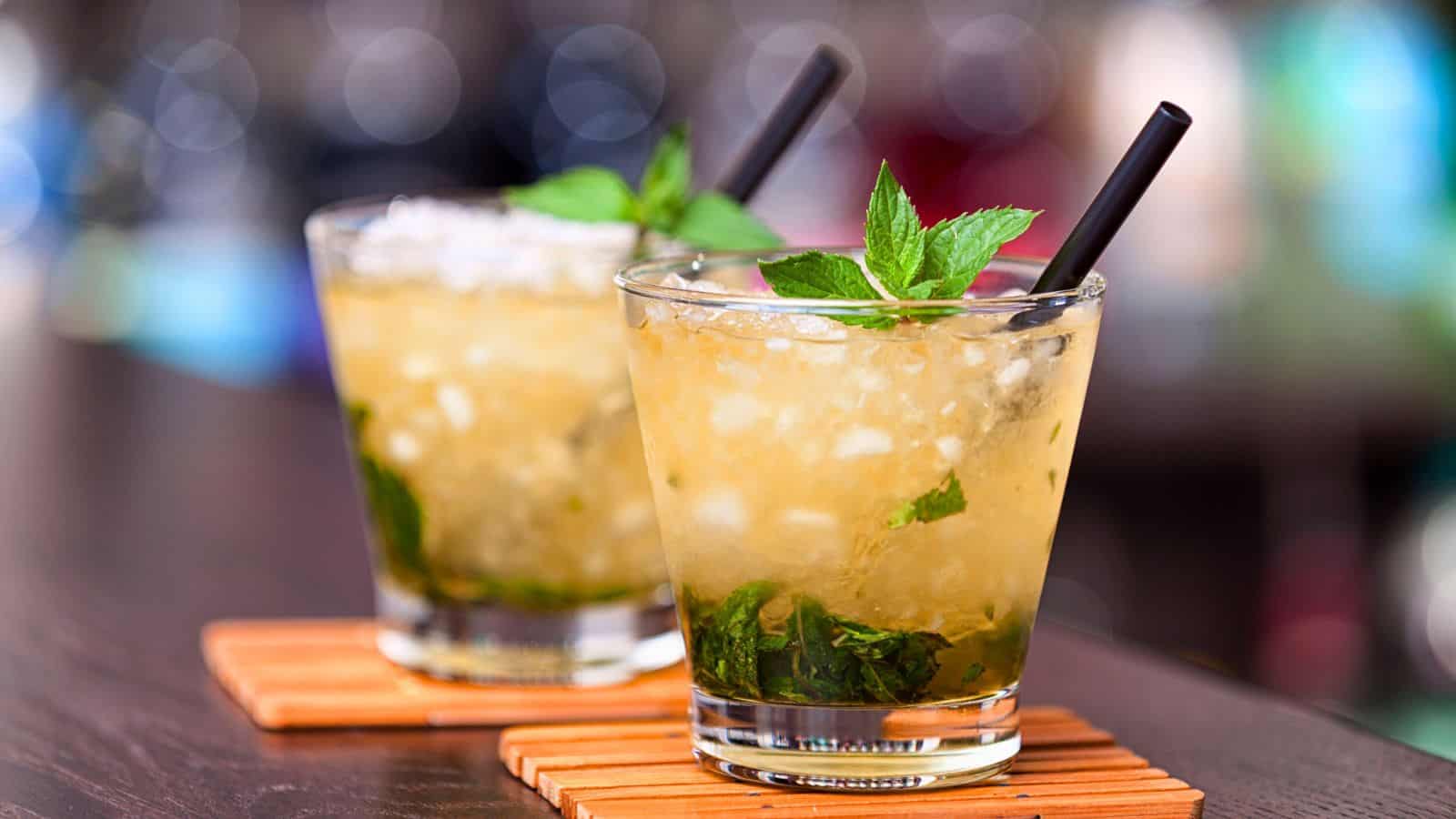 Two glasses of Mint Julep