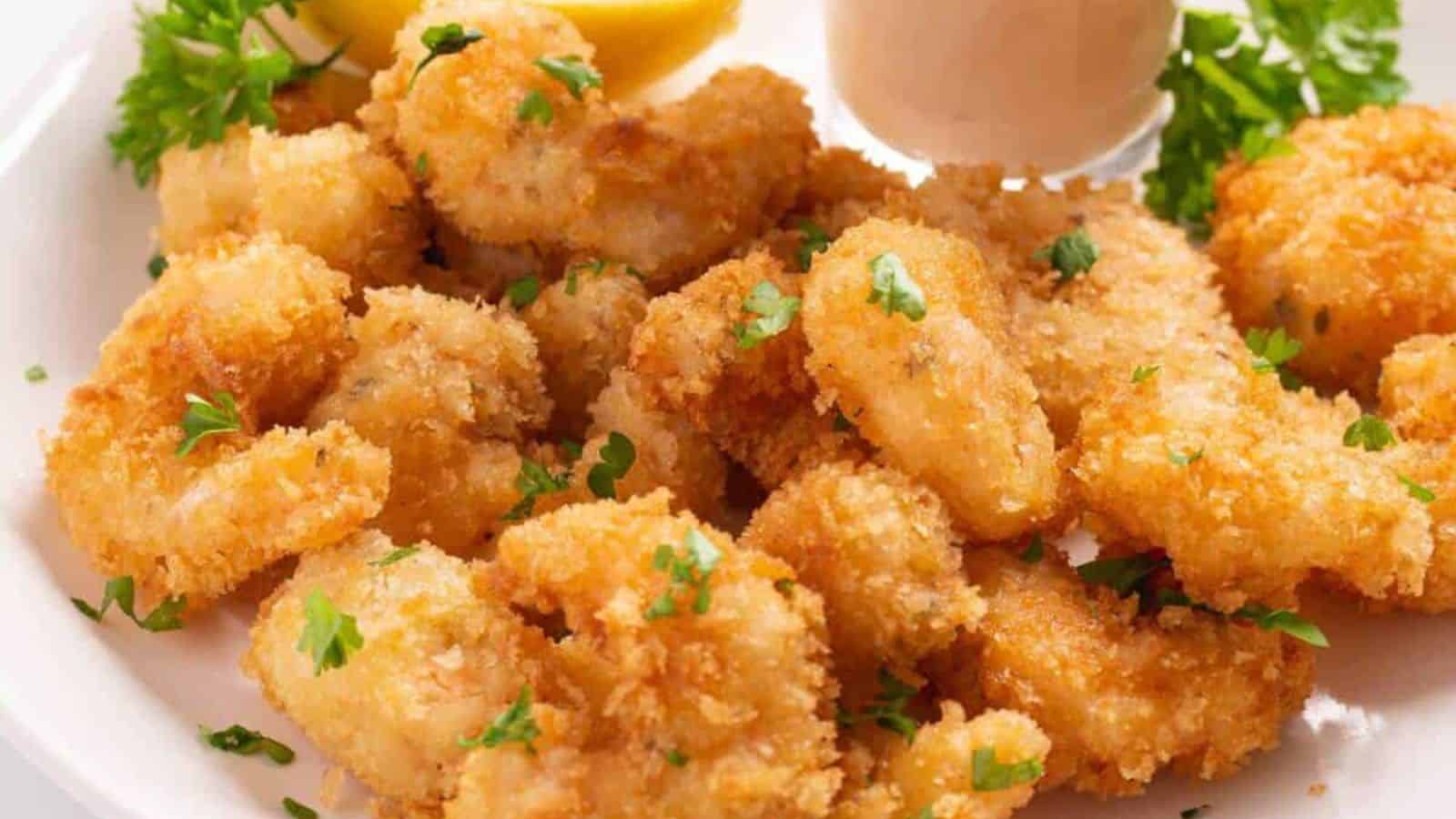 Panko shrimp with dipping sauce.
